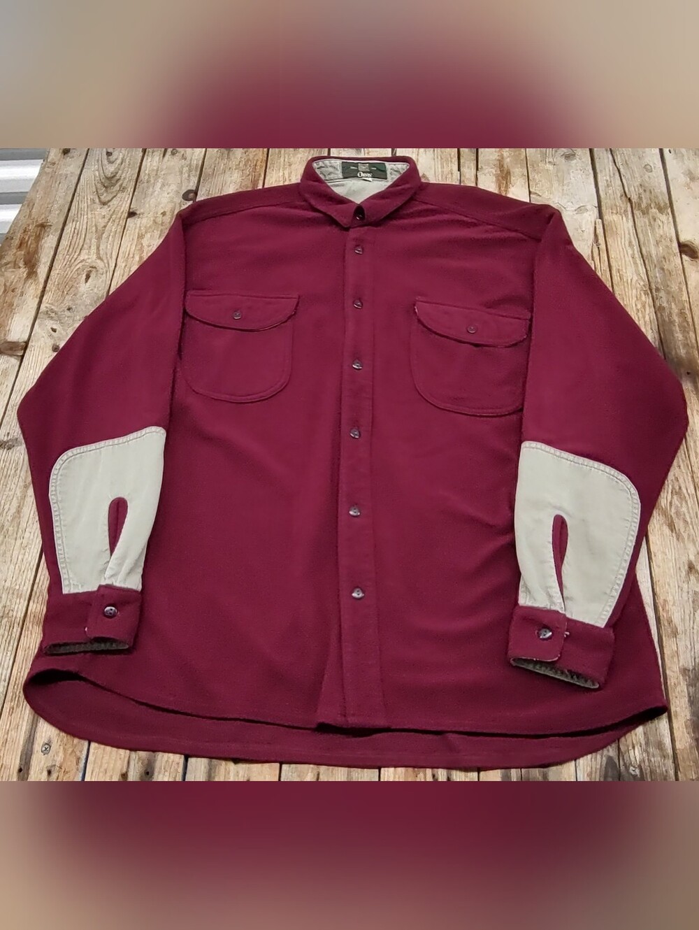 vintage '90s Orvis long sleeve fleece button-up shirt men's Size Medium